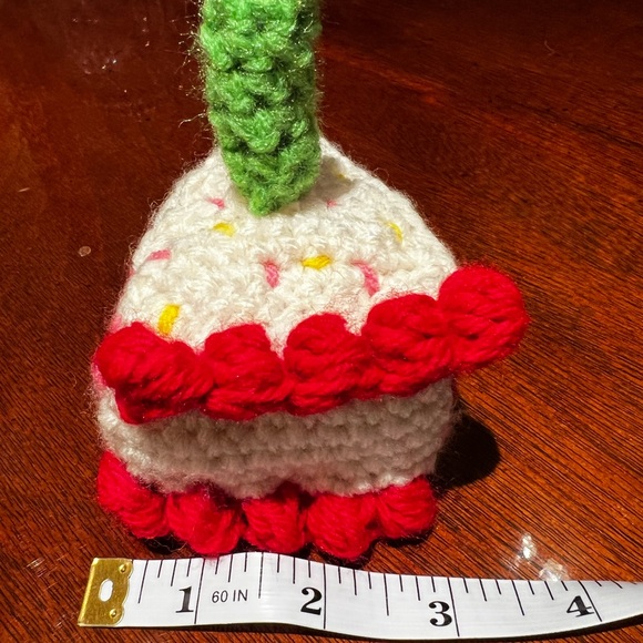 Hand Crocheted Happy Birthday Slice of Cake Party Gift Custom Colors! - Picture 11 of 16